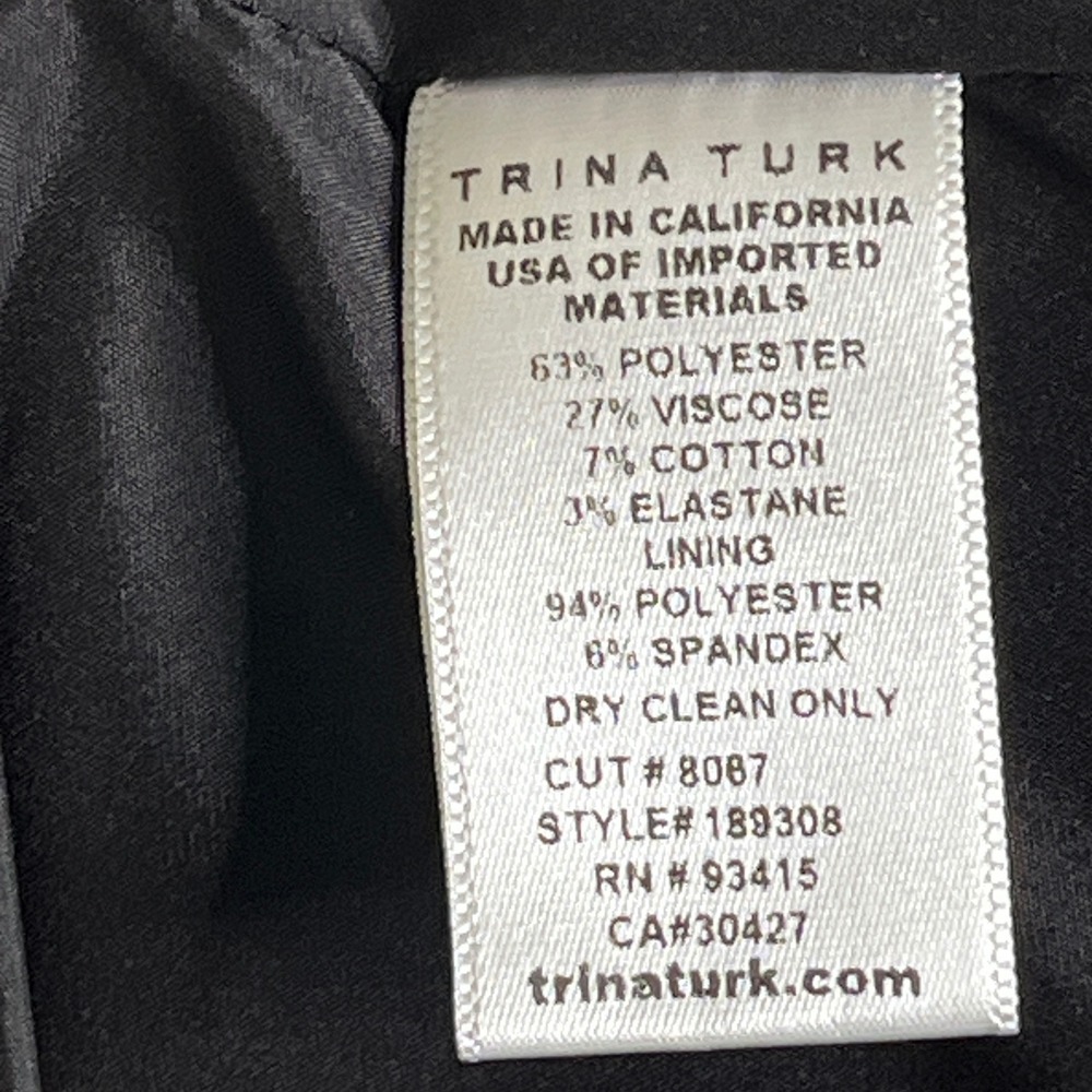 New Trina Turk Sheath Dress Women 8 Black New Short Sleeve Midi Professional LBD - Picture 7 of 16